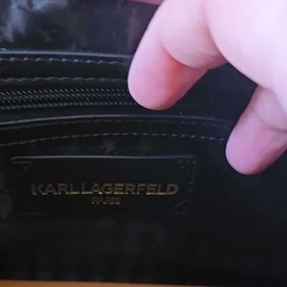 Karl Lagerfeld Plum Shoulder Bag with Gold Chain - Picture 12 of 16